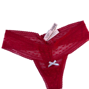 Calcinha Tanga em Renda Cinza Escura XS – Victoria’s Secret