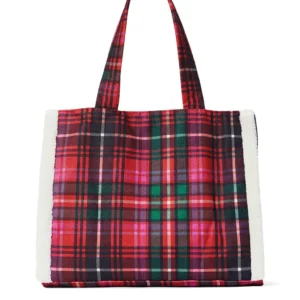 Alternative view of Bolsa Tote Xadrez Victoria’s Secret com Logo em Pelúcia